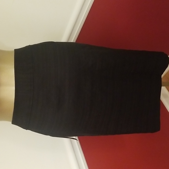 ANN KLEIN SAVANNAH BLACK LINEN BLEND SKIRT - Picture 3 of 8